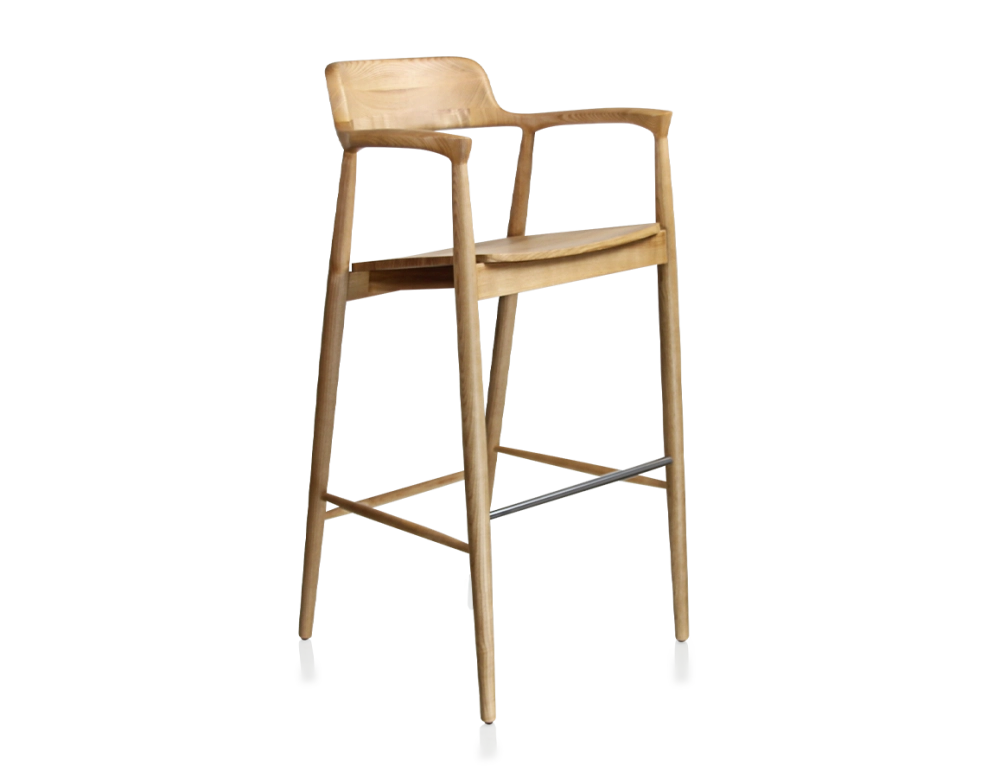 Bar stool h80 cm natural wood stain Bar stool h80 cm natural wood stain