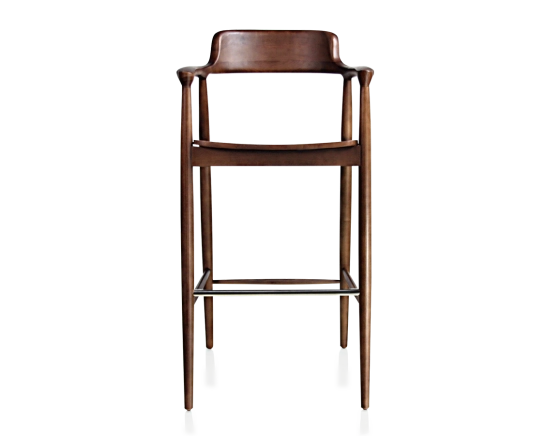 Tabouret de bar h80 cm bois teinte marron foncé