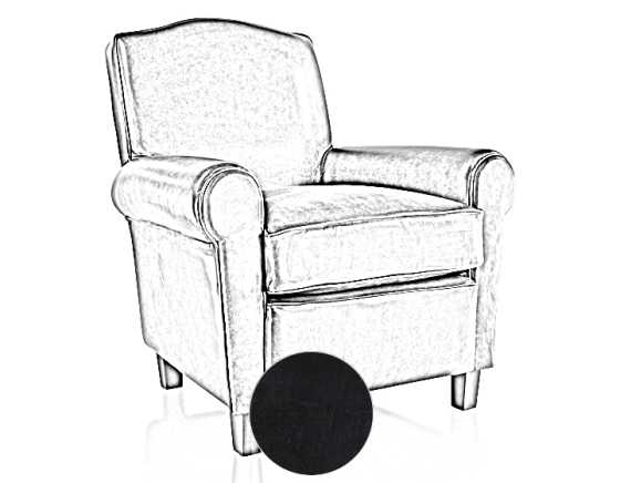 Fauteuil club cuir noir