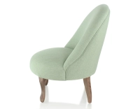 Fauteuil crapaud sans accoudoirs pieds bois teinte noyer et tissu vert sauge Fauteuil crapaud sans accoudoirs pieds bois teinte noyer et tissu vert sauge