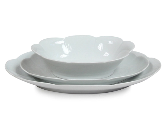 White soup plate, Limoges porcelain, set of 6