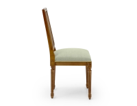 Chaise ancienne style Louis XVI dossier canné assise tissu vert sauge Chaise ancienne style Louis XVI dossier canné assise tissu vert sauge