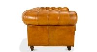 Canapé Chesterfield cuir 2 places cognac accoudoirs cloutés Canapé Chesterfield cuir 2 places cognac accoudoirs cloutés