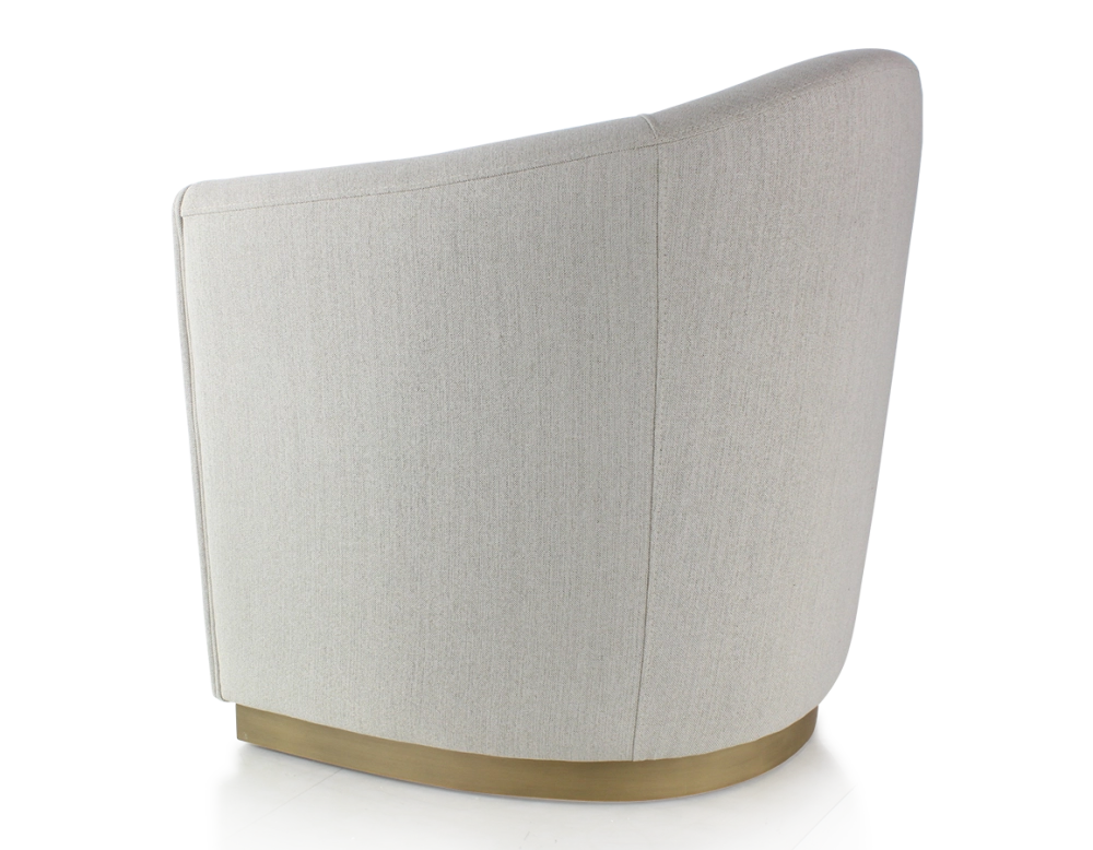 Fauteuil club tissu tissu beige naturel socle bois effet laiton Fauteuil club tissu tissu beige naturel socle bois effet laiton