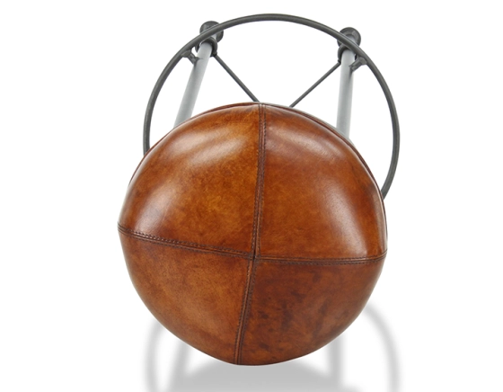 Tabouret de bar vintage cuir marron clair