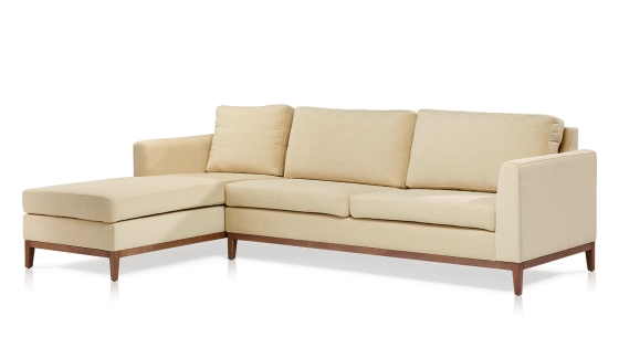 4/5 seater left hand corner sofa with chaise longue cream fabric (MG - 2.5D)