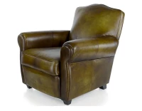 Fauteuil club cuir vert olive