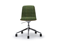 Chaise de bureau design pied métal alu à roulette assise tissu chiné vert Chaise de bureau design pied métal alu à roulette assise tissu chiné vert