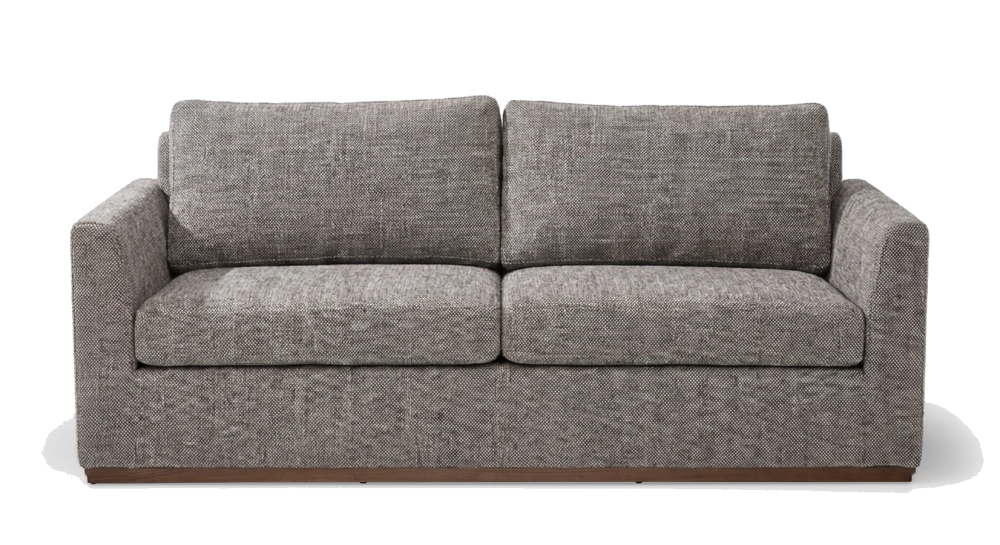 Canapé design 3 places tissu chiné marron