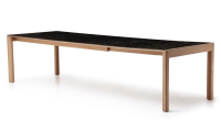 Extending table for 8 to 12 people in oak and ceramic with ceramic extensions natural wood finish and black marble-effect ceramic m2 180x100 cm Extending table for 8 to 12 people in oak and ceramic with ceramic extensions natural wood finish and black marble-effect ceramic m2 180x100 cm
