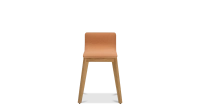 Tabouret design chêne teinte naturelle assise tissu corail Tabouret design chêne teinte naturelle assise tissu corail