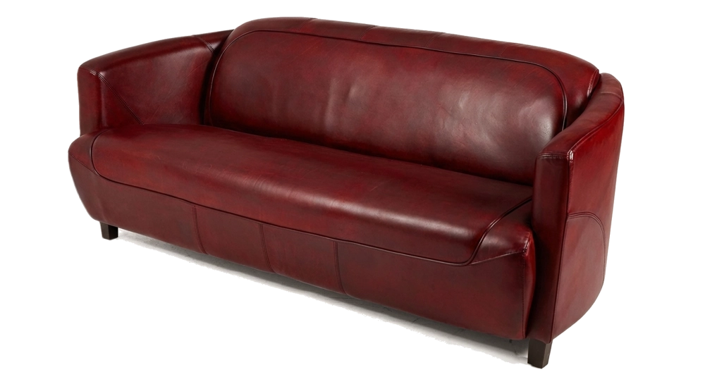 Canapé club cuir 3 places rouge carmin