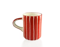 Tasse à café en céramique striée rouge Tasse à café en céramique striée rouge