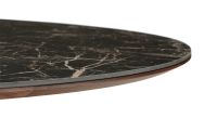 Round walnut and ceramic dining table for 4 to 6 people with a natural wood finish and a black m2 marble-effect ceramic top. 110x110 Round walnut and ceramic dining table for 4 to 6 people with a natural wood finish and a black m2 marble-effect ceramic top. 110x110