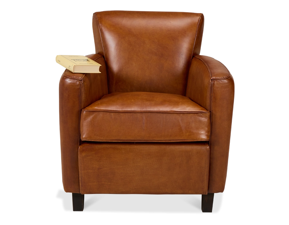 Fauteuil club cuir marron clair Fauteuil club cuir marron clair