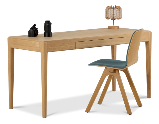 Bureau design en chêne teinte naturelle L100 cm