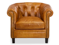 Chesterfield leather armchair cognac studded armrests Chesterfield leather armchair cognac studded armrests