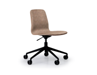 Chaise de bureau design pied métal noir à roulette assise tissu chiné beige orange et bleu Chaise de bureau design pied métal noir à roulette assise tissu chiné beige orange et bleu