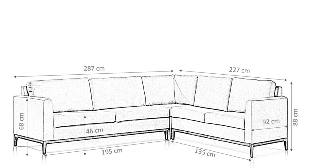 Canapé d'angle 6 places avec angle gauche plus long tissu bleu jean (3G - A - 2D) Canapé d'angle 6 places avec angle gauche plus long tissu bleu jean (3G - A - 2D)