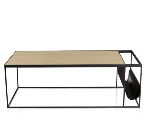 Industrial coffee table natural oak