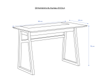 Bureau design en chêne teinte marron foncé l80 cm Bureau design en chêne teinte marron foncé l80 cm