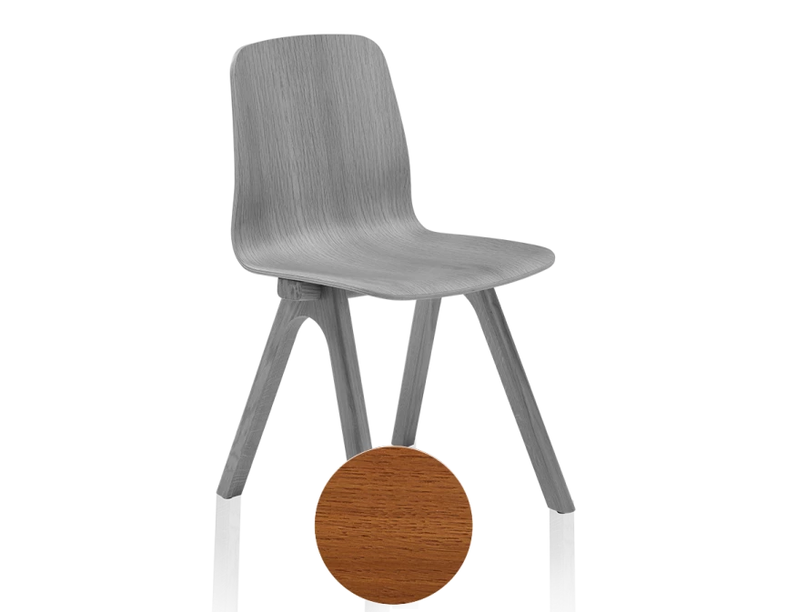Chaise design en chêne teinte de bois merisier