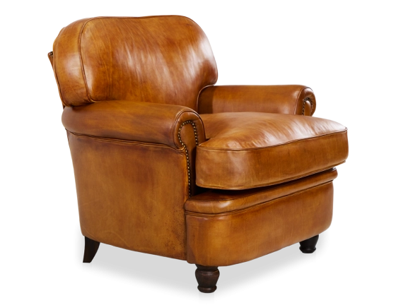 Fauteuil club cuir cognac