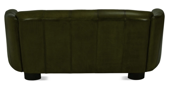 3 seater leather club sofa olive green