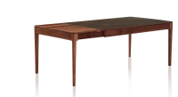 Table extensible 8 à 12 personnes en noyer et céramique allonges bois avec bois teinte naturelle et plateau céramique brun oxydé 160x100 cm Table extensible 8 à 12 personnes en noyer et céramique allonges bois avec bois teinte naturelle et plateau céramique brun oxydé 160x100 cm