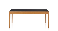 Dining table for 6 people in oak and ceramic with cherry-stained wood and plain black ceramic top 160x90 cm Dining table for 6 people in oak and ceramic with cherry-stained wood and plain black ceramic top 160x90 cm