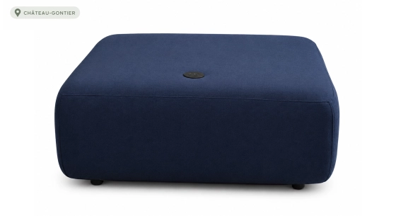 Pouf en tissu bleu nuit
