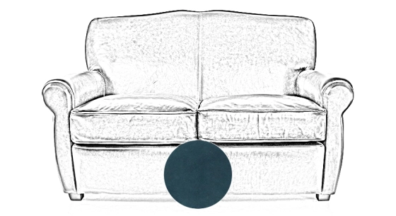 Canapé club cuir 2 places bleu