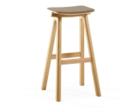 Tabouret de bar en chêne tapissé H80 cm bois teinte naturelle assise tissu taupe Tabouret de bar en chêne tapissé H80 cm bois teinte naturelle assise tissu taupe