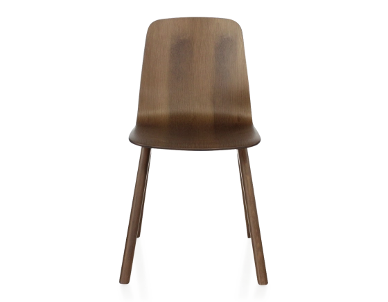 Chaise design en chêne teinte de bois marron foncé