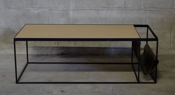 Table basse industrielle chêne naturel