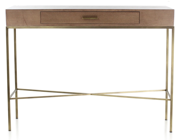 Console design en frêne teinte noyer 120 cm Console design en frêne teinte noyer 120 cm