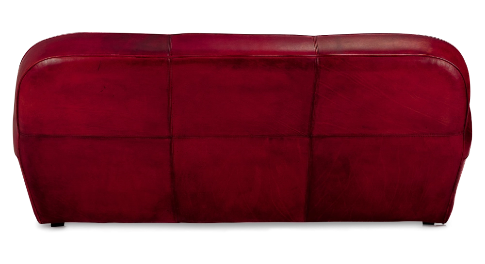 Canapé club cuir 3 places rouge carmin accoudoirs cloutés Canapé club cuir 3 places rouge carmin accoudoirs cloutés