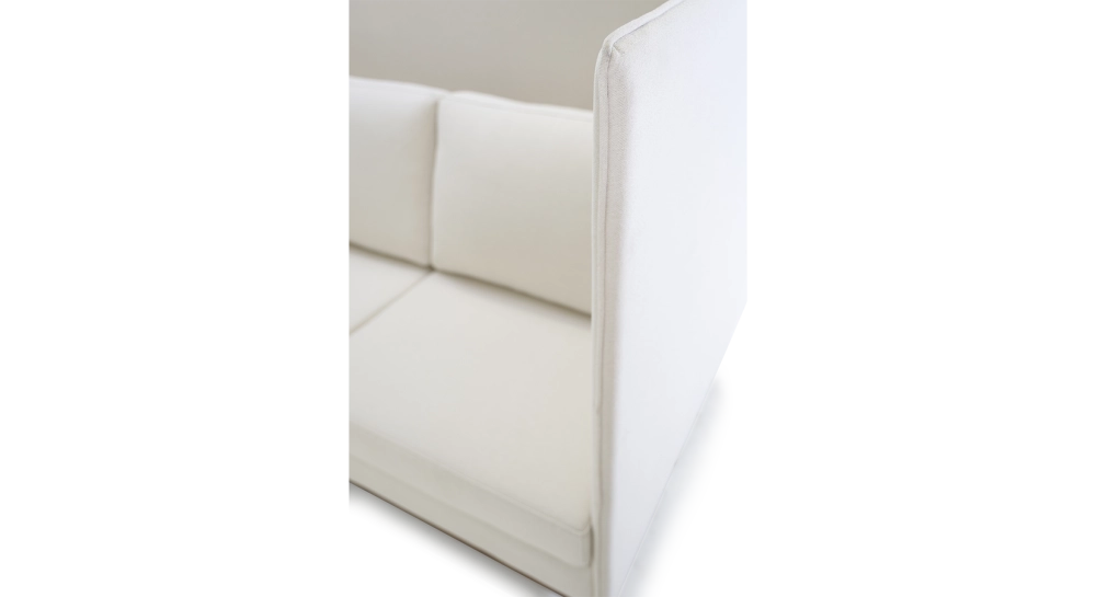 Canapé design alcôve tissu crème
