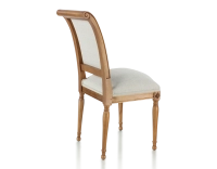 Chaise ancienne style directoire bois teinte ancienne et tissu beige naturel Chaise ancienne style directoire bois teinte ancienne et tissu beige naturel