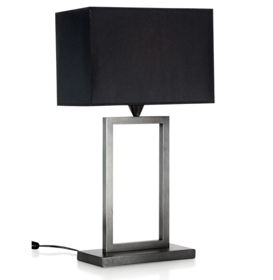 Lampe sur pied double noire abat jour noir