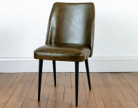 Chaise vintage cuir vert olive Chaise vintage cuir vert olive