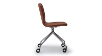 Office chair with 5 branches assise cuir camel