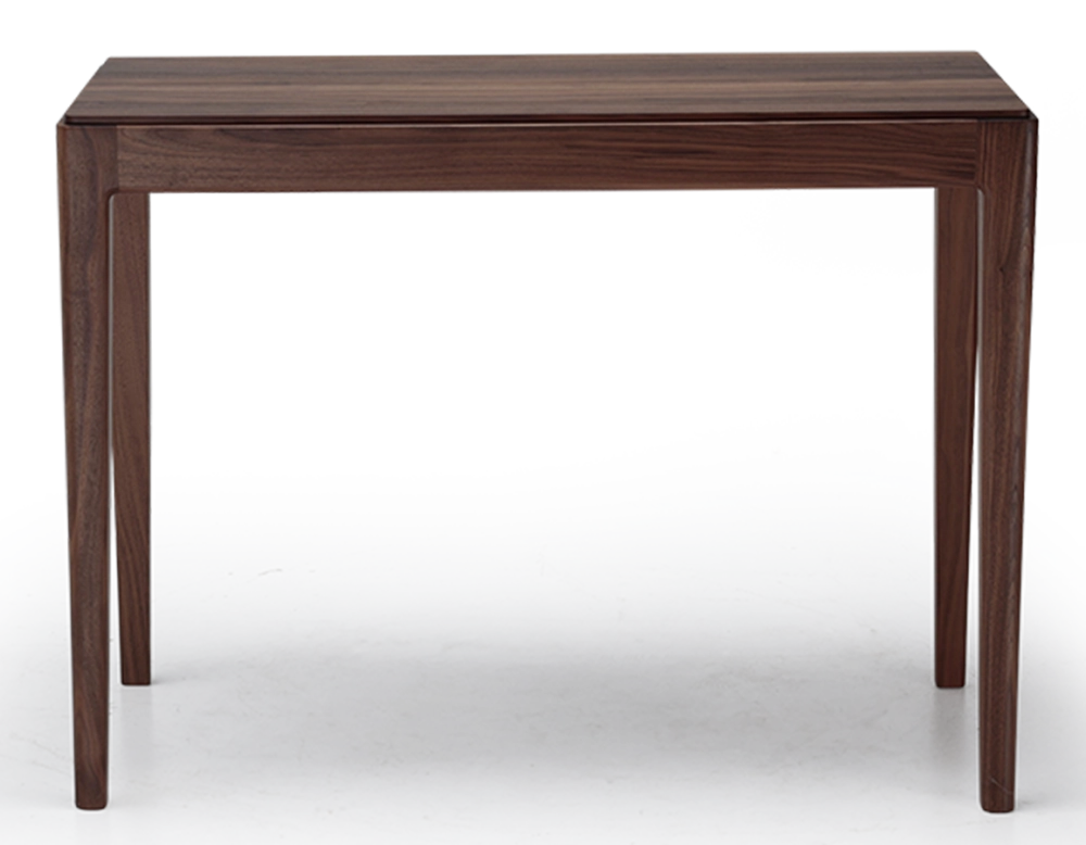 Console fixe en noyer sans tiroir teinte naturelle 100x40 cm