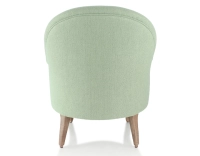 Toad armchair with armrests walnut-stained wooden legs and sage green fabric Toad armchair with armrests walnut-stained wooden legs and sage green fabric