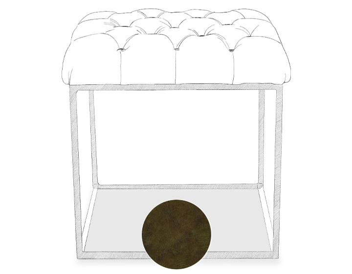 Pouf Chesterfield cuir rouge carmin Pouf Chesterfield cuir rouge carmin