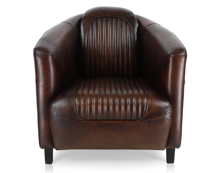 Fauteuil club cuir marron soutenu Fauteuil club cuir marron soutenu