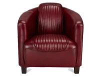 Sillón club de piel rojo carmín