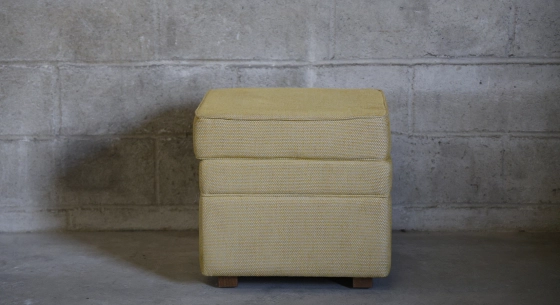 Terracotta velvet fabric pouf