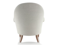 Fauteuil crapaud avec accoudoirs pieds bois teinte noyer et tissu beige naturel moyen dossier Fauteuil crapaud avec accoudoirs pieds bois teinte noyer et tissu beige naturel moyen dossier
