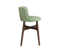 Tabouret de bar h60 cm bois teinte marron foncé assise tissu vert Tabouret de bar h60 cm bois teinte marron foncé assise tissu vert